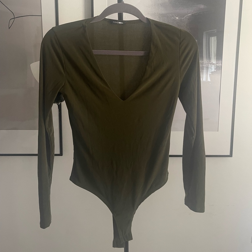 Olive Long Sleeve Bodysuit